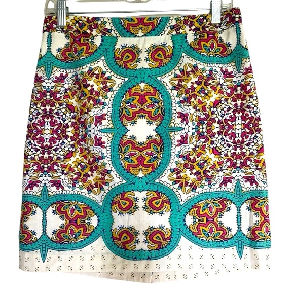 Y2K Bohemian Linen Mini Skirt | Anthropologie Lucy & Laurel | Size 4 - Picture 1 of 10